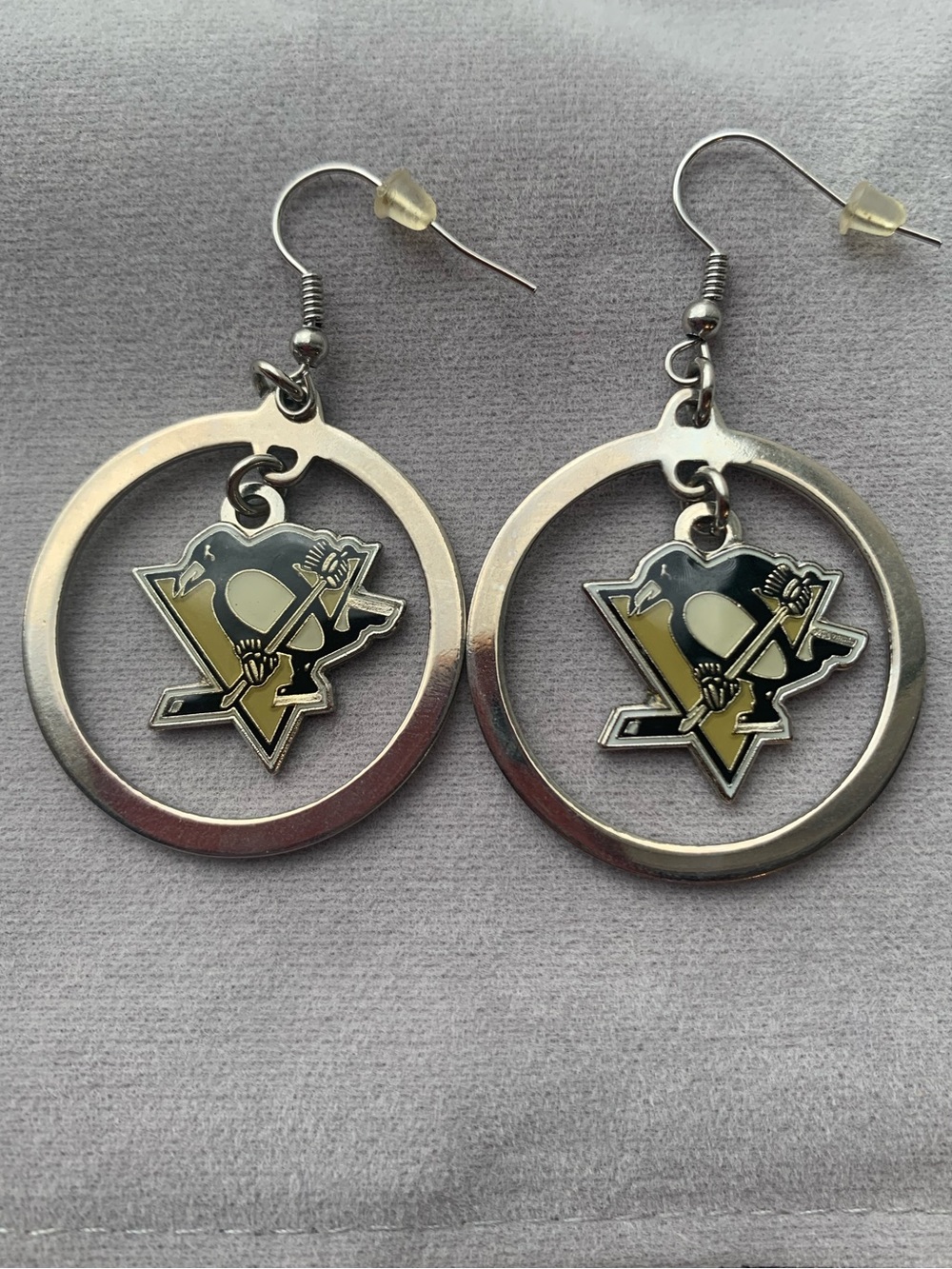 Pittsburgh Penguins Dangle Earrings NHL Playoffs Game Day Jewelry